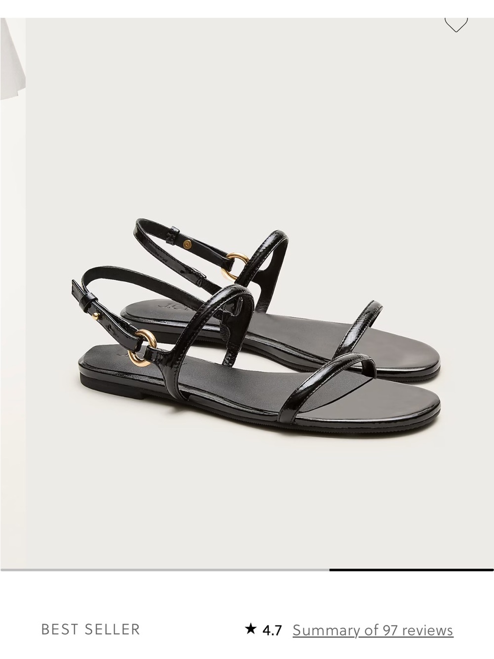 NWT J. Crew Audrey Patent Leather Black Sandals size 8